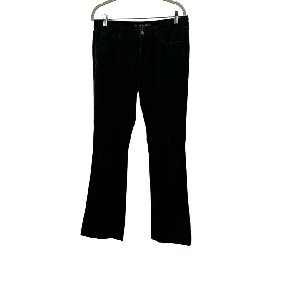 Black Label Ralph Lauren green velvet straight legged pants